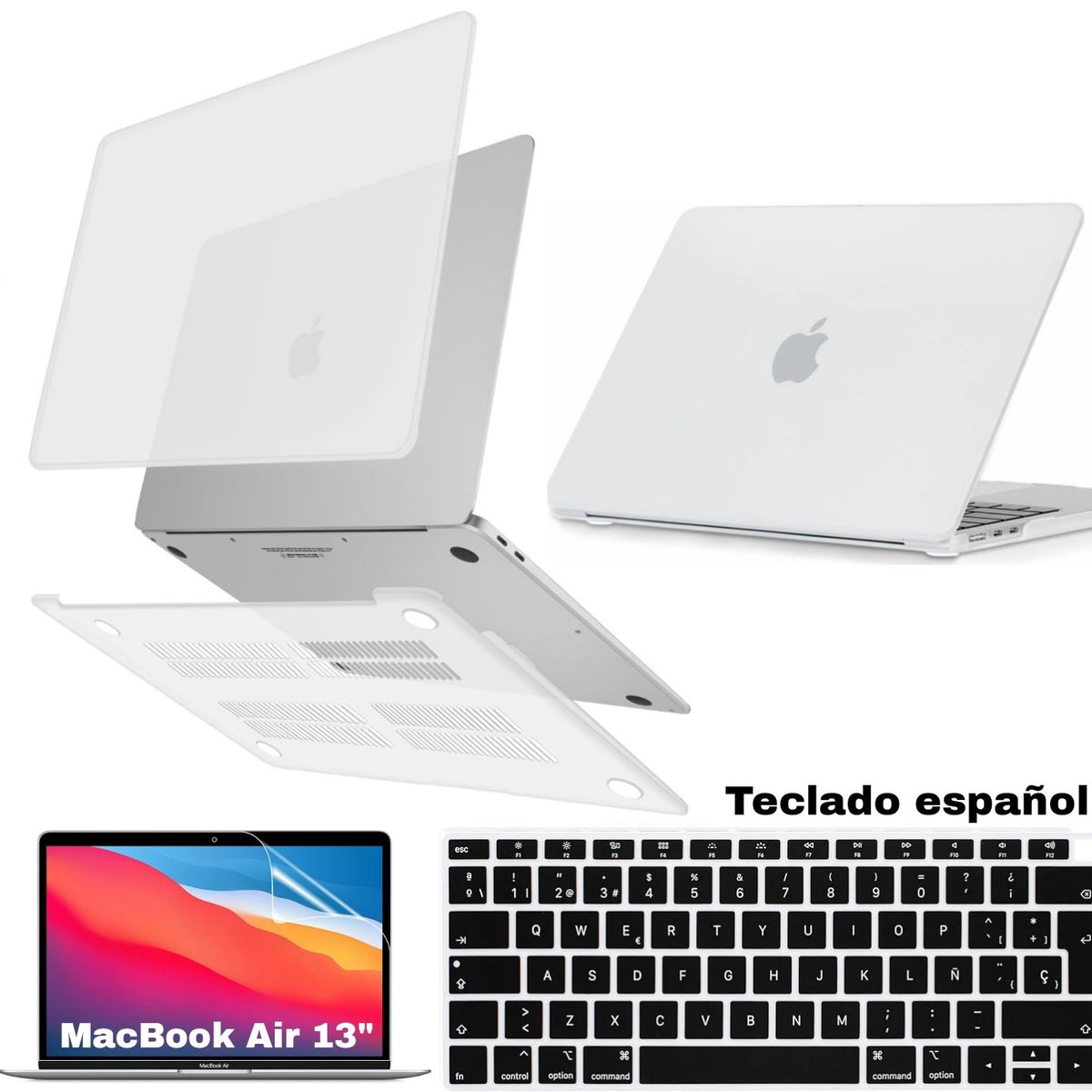 GENERICO - case + mica + cobertor teclado Macbook Air 13 M1 A2337 A2179 A1932