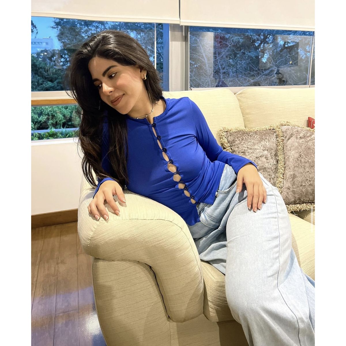 KATE LARRAIN - Top con ojales mujer Kylie