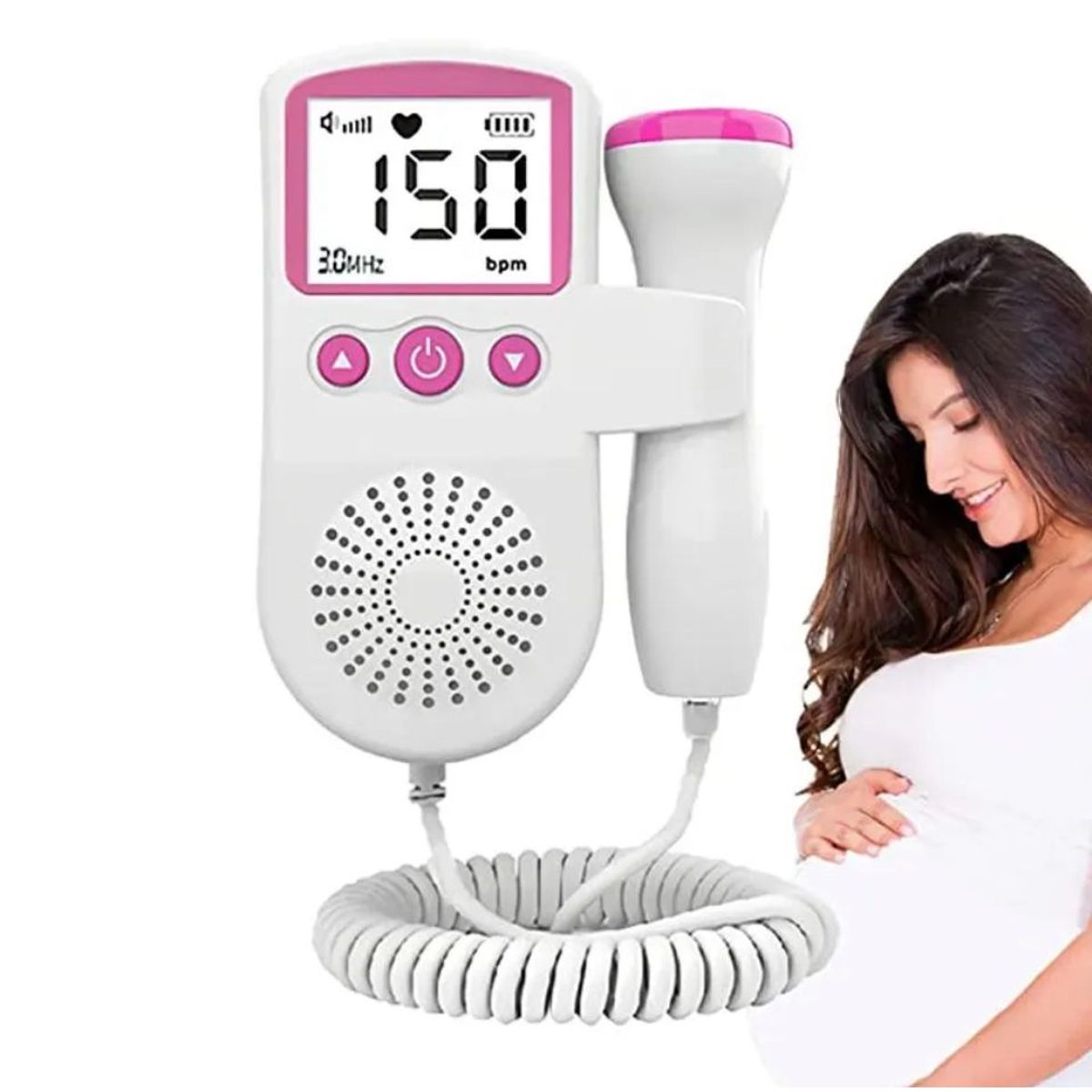 GENERICO - DOPPLER FETAL MEDIDOR DE RITMO CARDIACO COLOR ROSA