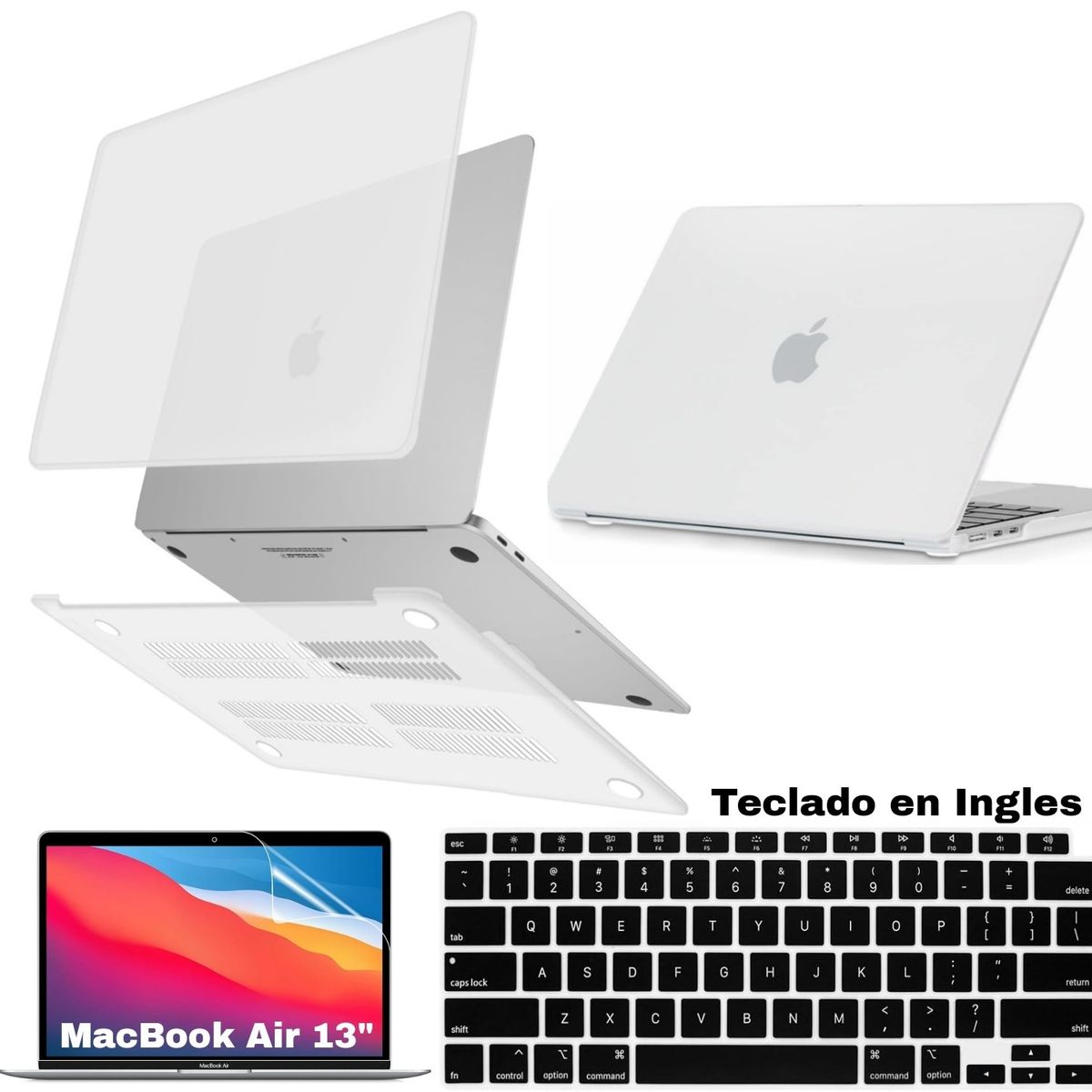 GENERICO - case + mica + cobertor teclado Macbook Air 13 M1 A2337 A2179 A1932