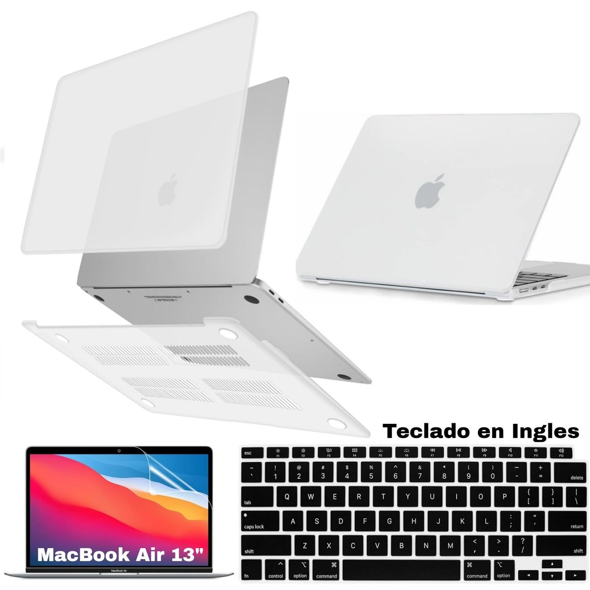 GENERICO - case + mica + cobertor teclado Macbook Air 13 M1 A2337 A2179 A1932