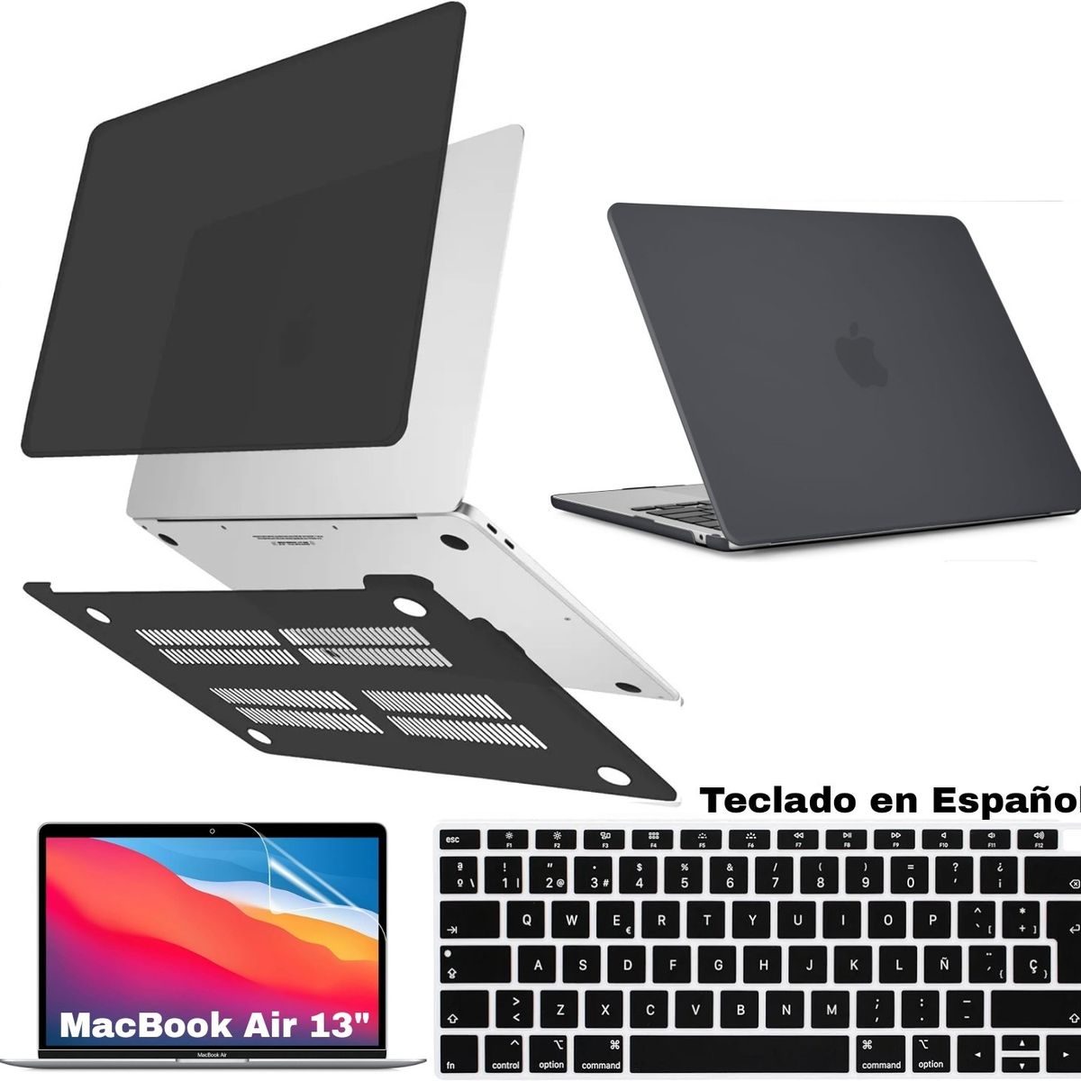 GENERICO - case + mica + cobertor teclado Macbook Air 13 M1 A2337 A2179 A1932