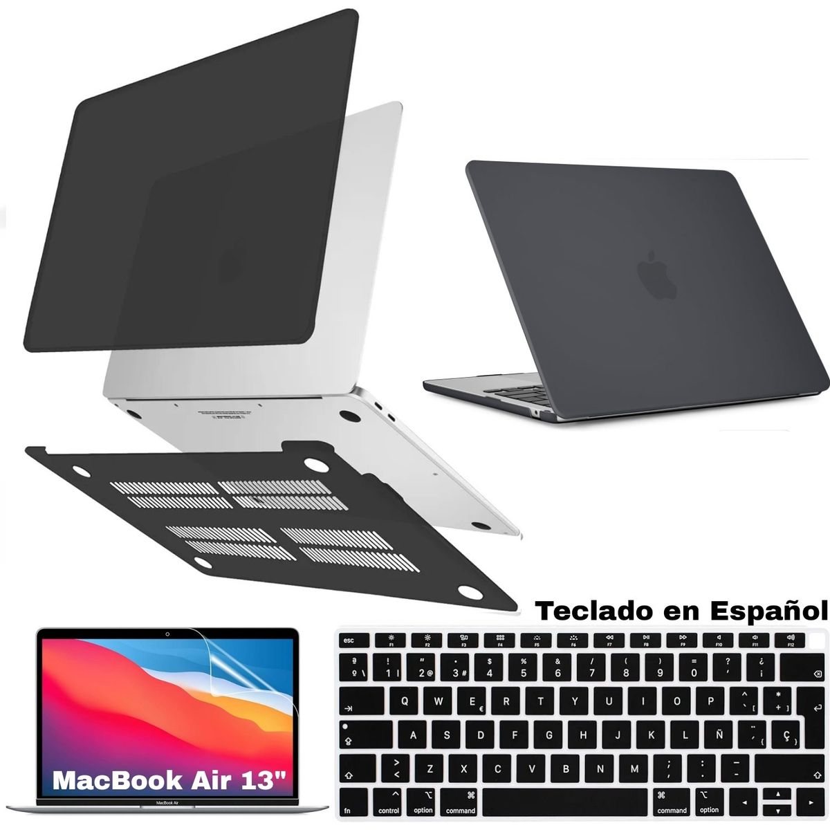 GENERICO - case + mica + cobertor teclado Macbook Air 13 M1 A2337 A2179 A1932