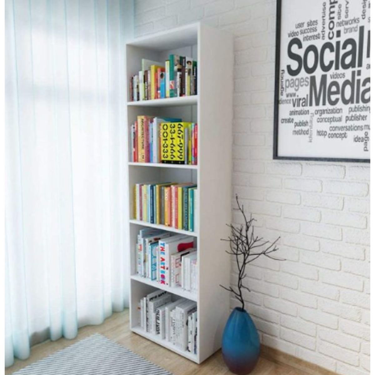 NACION MUEBLES - Librero Arya color Blanco NM