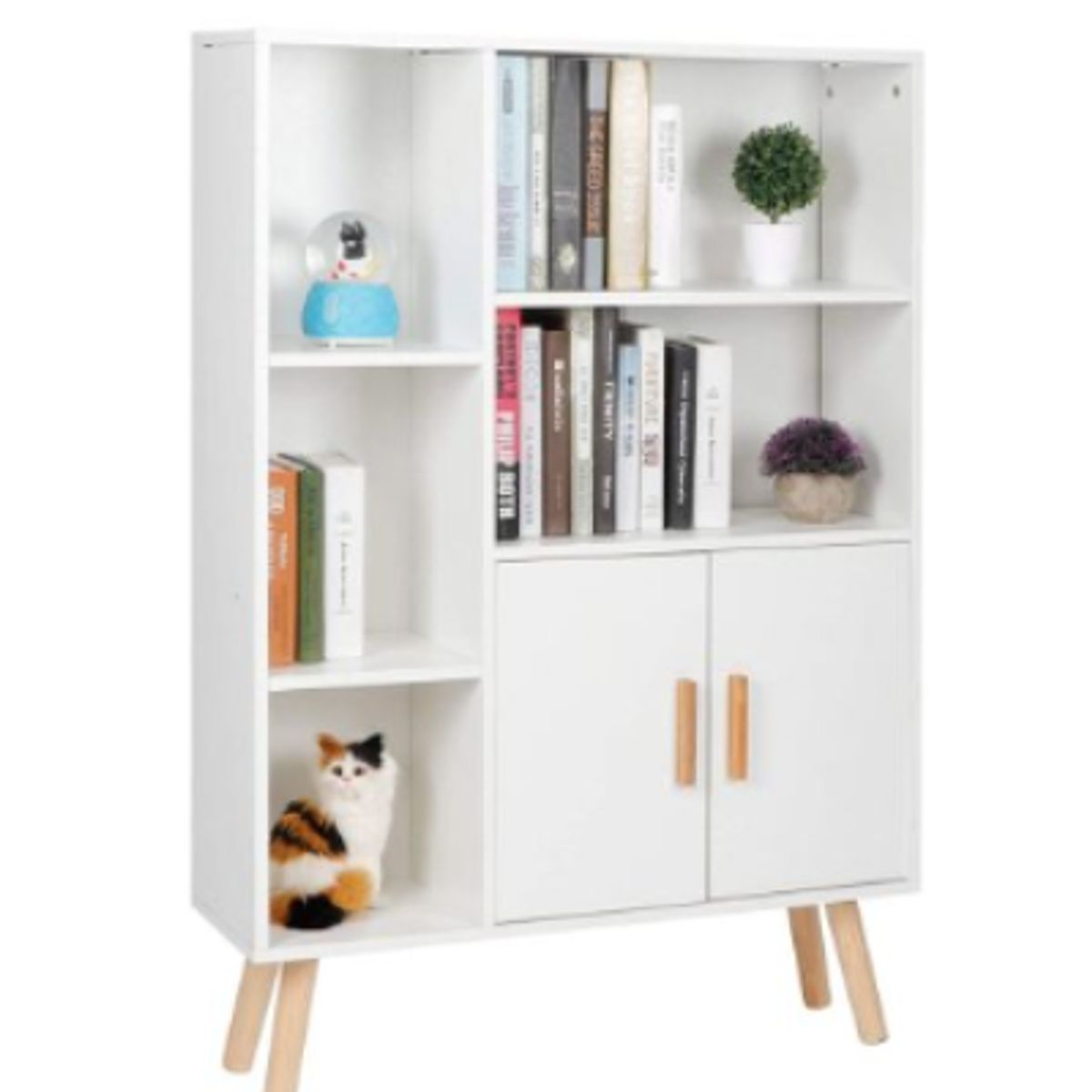 NACION MUEBLES - Librero Vintage Adara color Blanco NM
