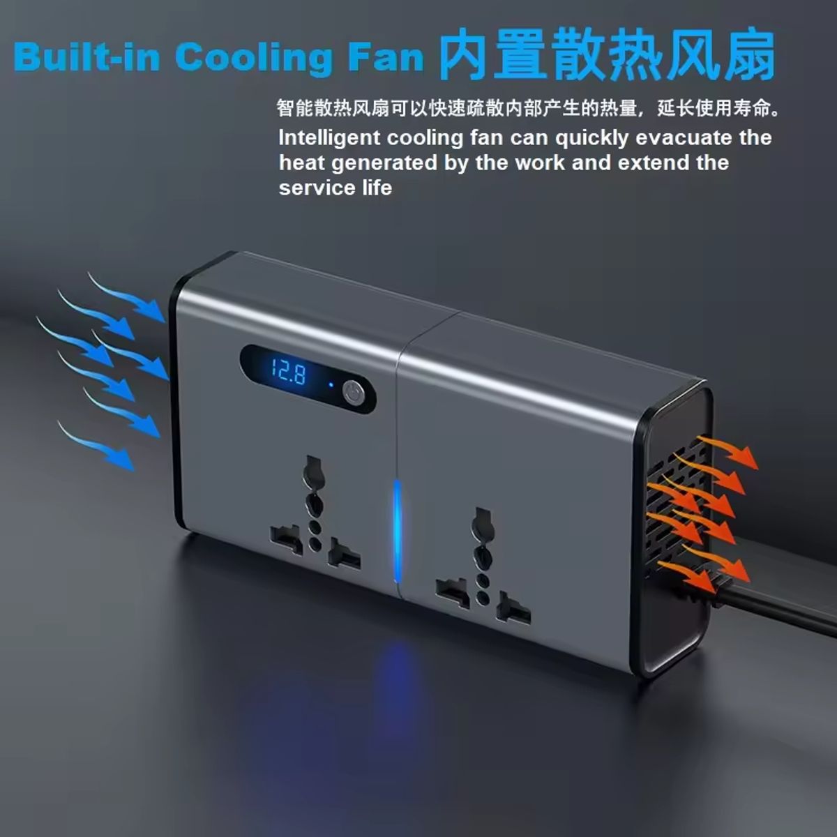 GENERICO - Inversor de Corriente de 200W Pantalla LCD  Auto y Camioneta