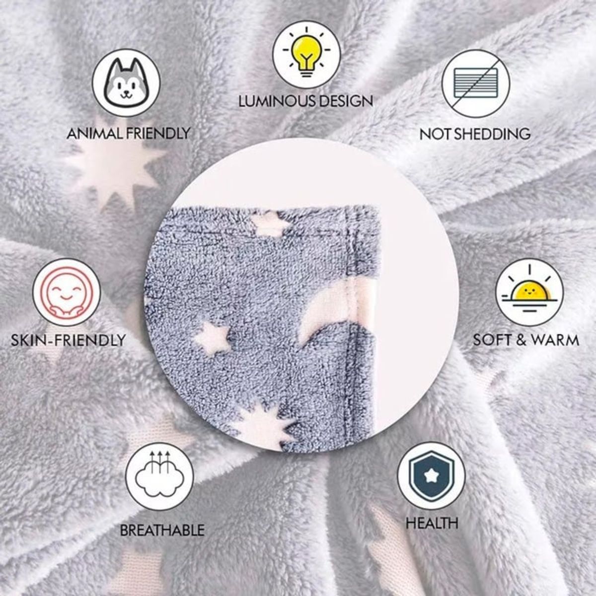 GENERICO - MANTA BRILLA EN OSCURIDAD REFLECTIVA MAGIC FRAZADA