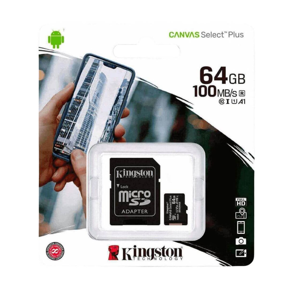 KINGSTON - Memoria Micro Sd 64 Gb Kingston Class 10 Original