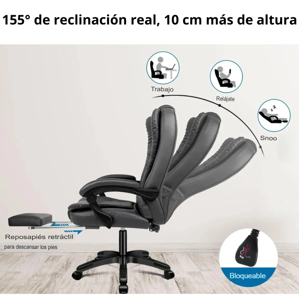 GENERICO - Silla Ergonómica Gerencial con Reclinación- 7 Masajes color Café