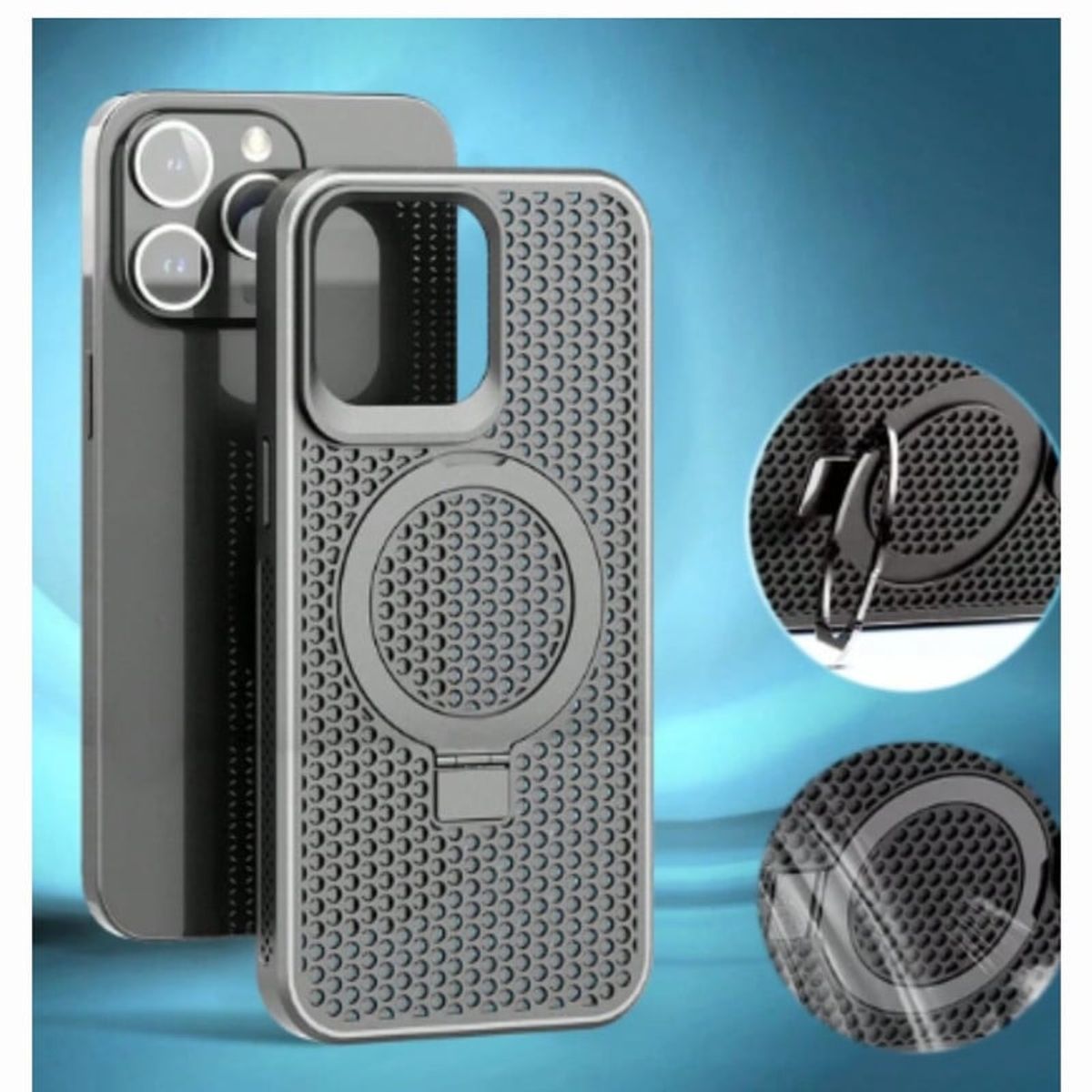 CASE - Case Con Soporte Magnetico para Iphone 15 Pro - Azul