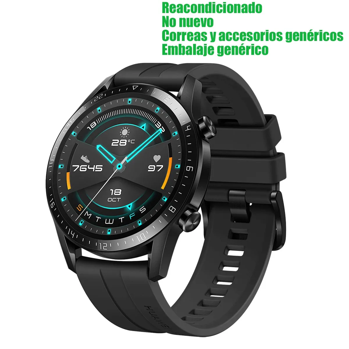 HUAWEI - Huawei GT 2 46mm Bluetooth Negro Reacondicionado NO NUEVO