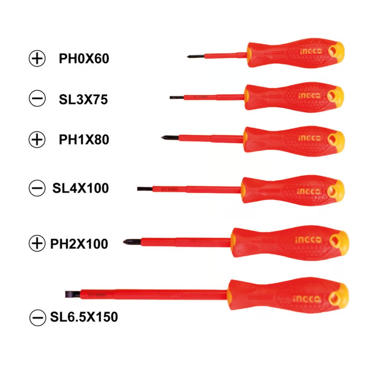 INGCO TOOLS - Set de 6 desarmadores dialectricos Ingco