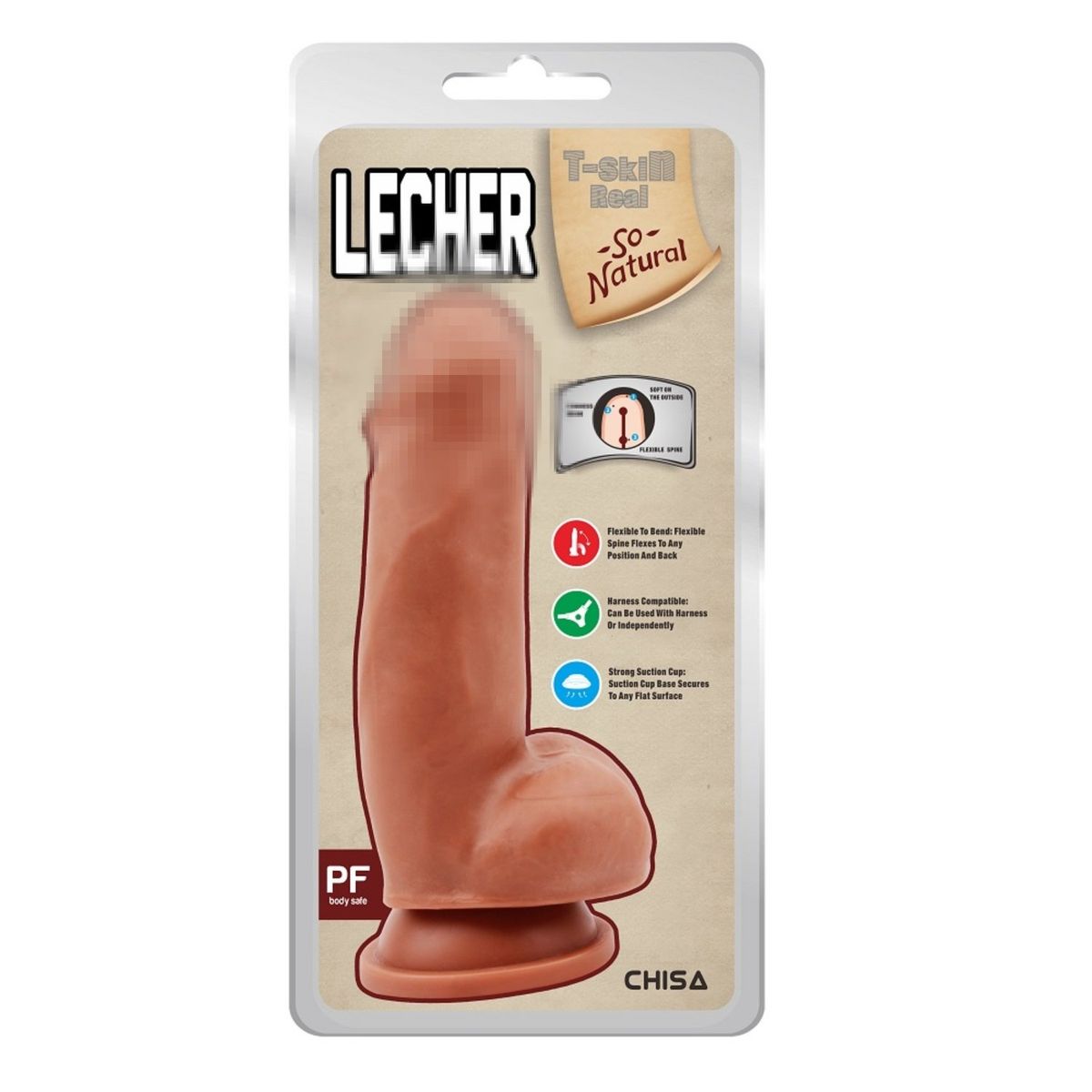 CHISA - Dildo Lecher Trigueña Consolador Realista 18 cm x Ø 4.8 cm Ventosa