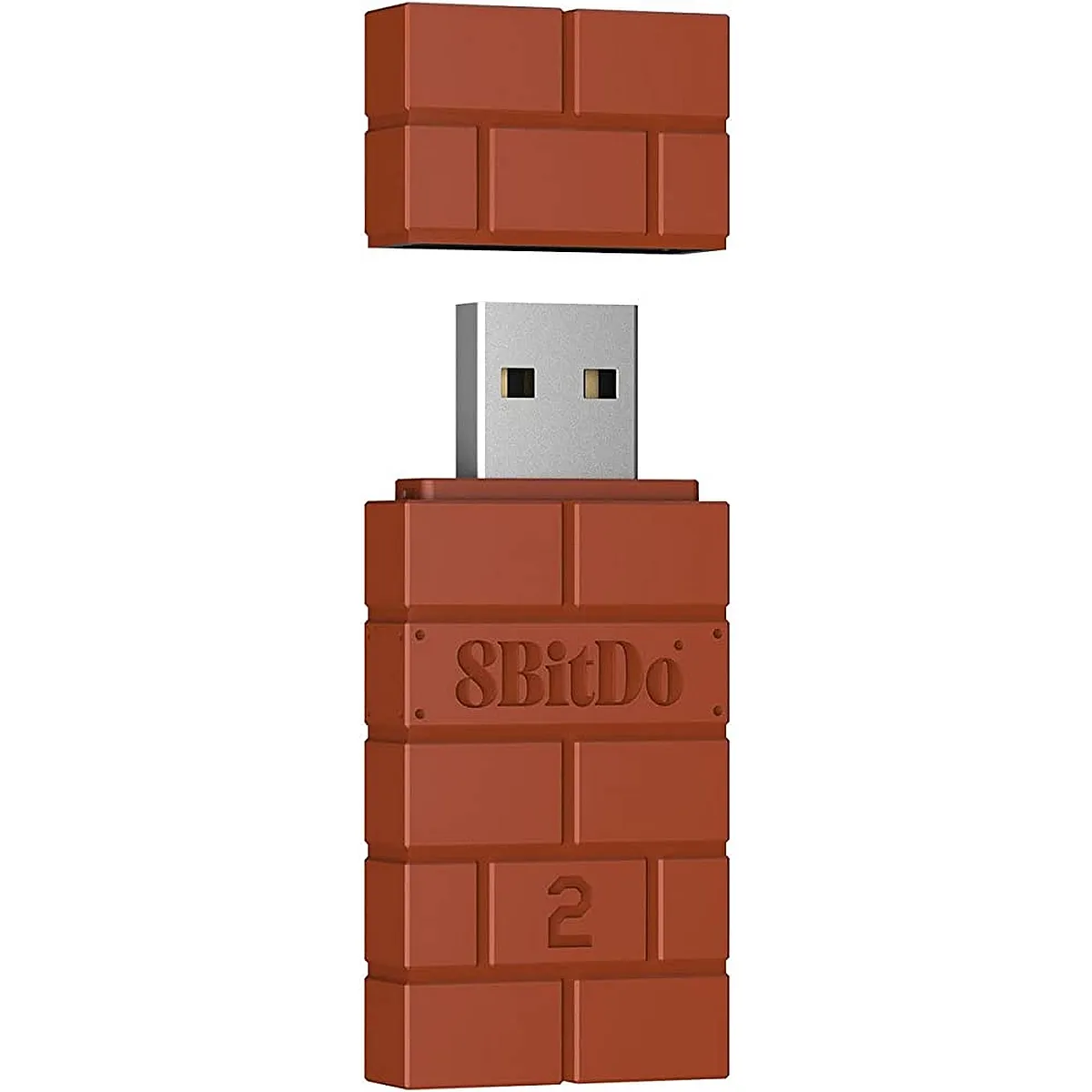 8BITDO - 8BitDo Wireless USB Adapter 2 para Switch, PC, Raspberry Pi (NARANJA).