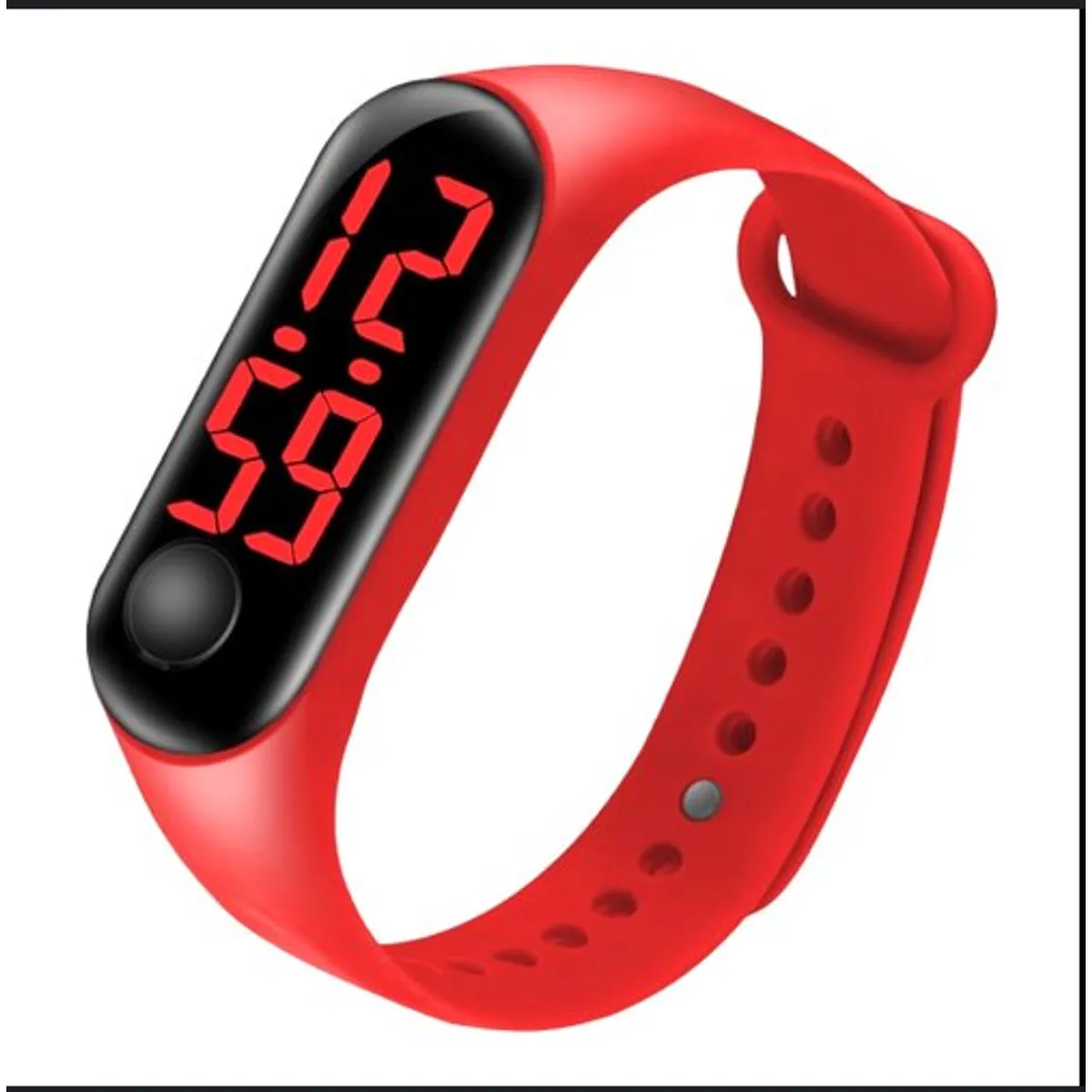 GENERICO - Reloj pulsera digital de silicona - ROJO_.