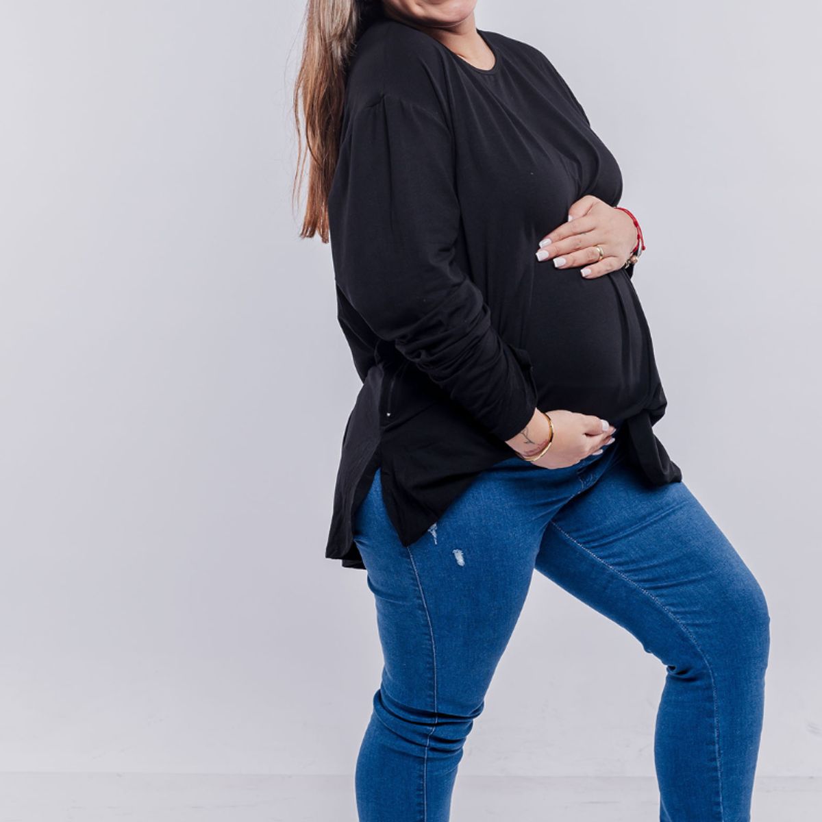 GENERICO - Polo Maternal Manga Larga Cierres Laterales Negro