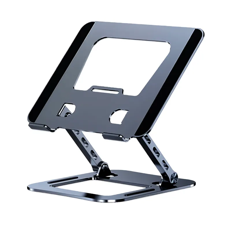 GENERICO - Soporte Base Laptop Tablet para escritorio Mesa Plegable de Metal -Gris Oscuro