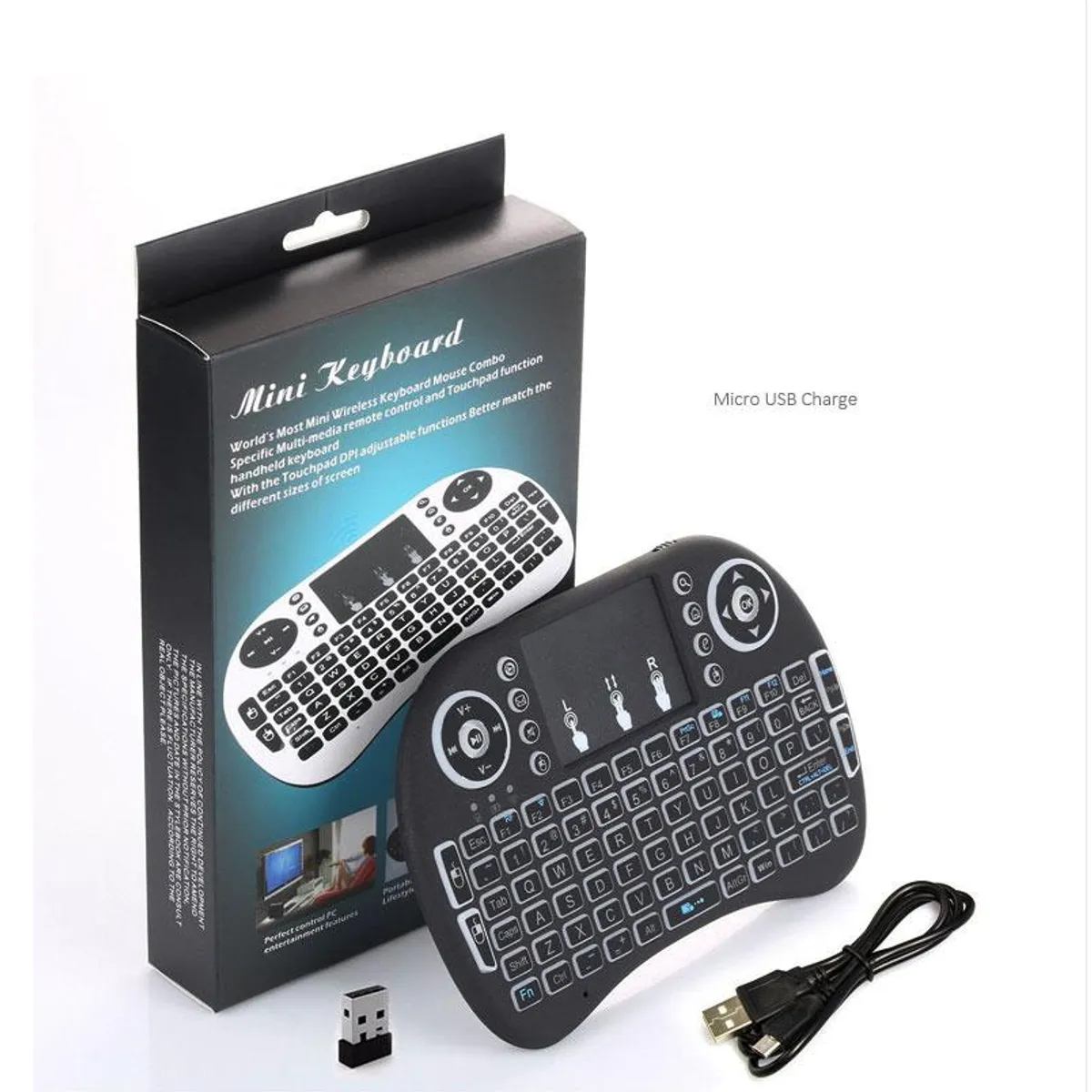 GENERICO - Mini Teclado Mouse Inalambrico Iluminado P Smart Tv Box Pro