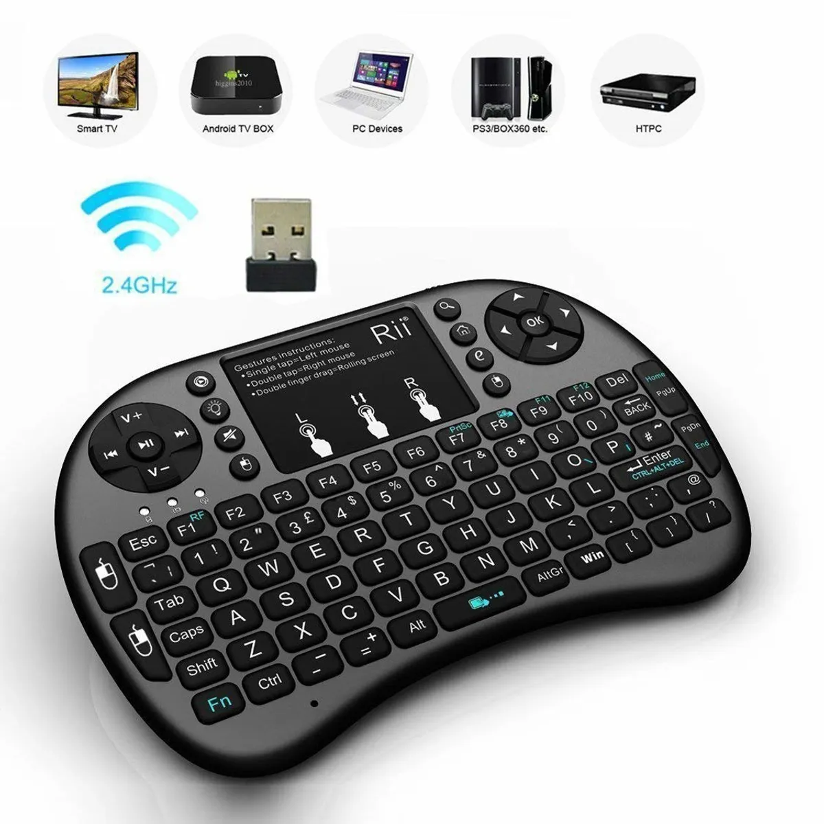 GENERICO - Mini Teclado Mouse Inalambrico Iluminado P Smart Tv Box Pro