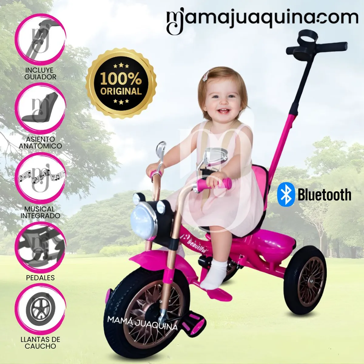 BEAUTIFUL - Triciclo Chavito «SKYLER» con Mochila Dark Pink