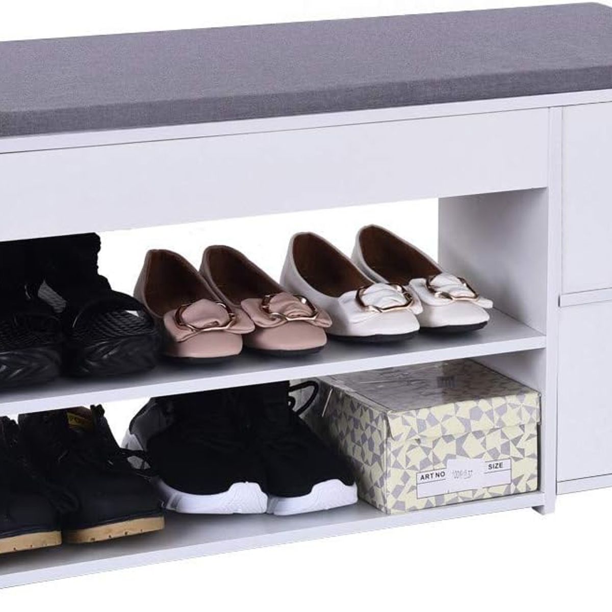 GENERICO - ZAPATERA AMY - LA CASA DEL MUEBLERO - BLANCO - TAPIZADO SOLO EN COLOR NEGRO