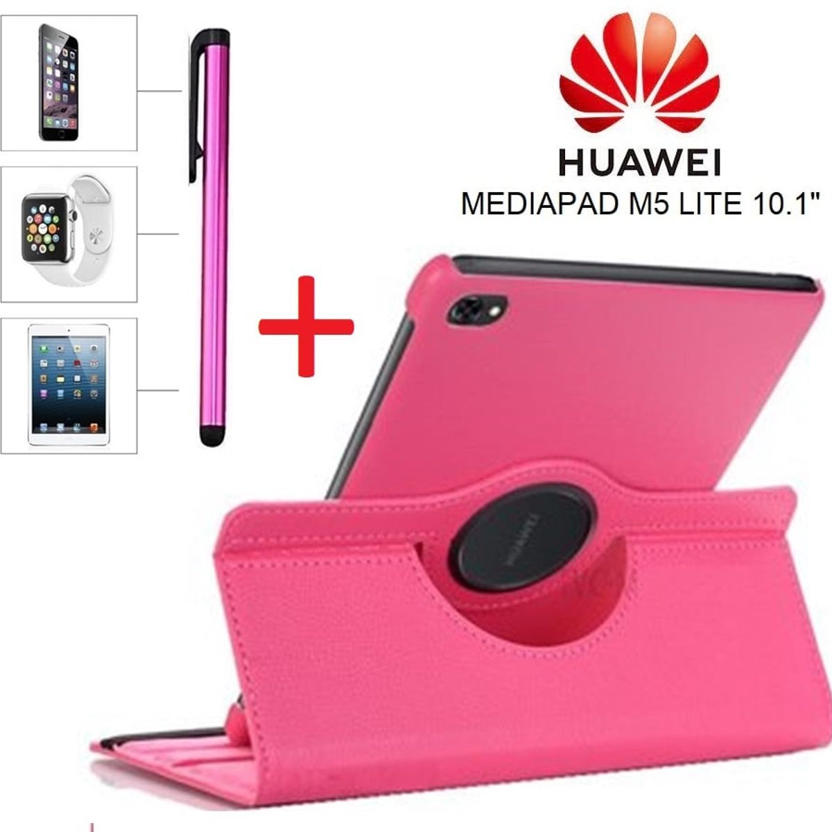 GENERICO - Funda Giratoria 360° + Lapiz Tactil para Huawei MediaPad M5 Lite 10.1.