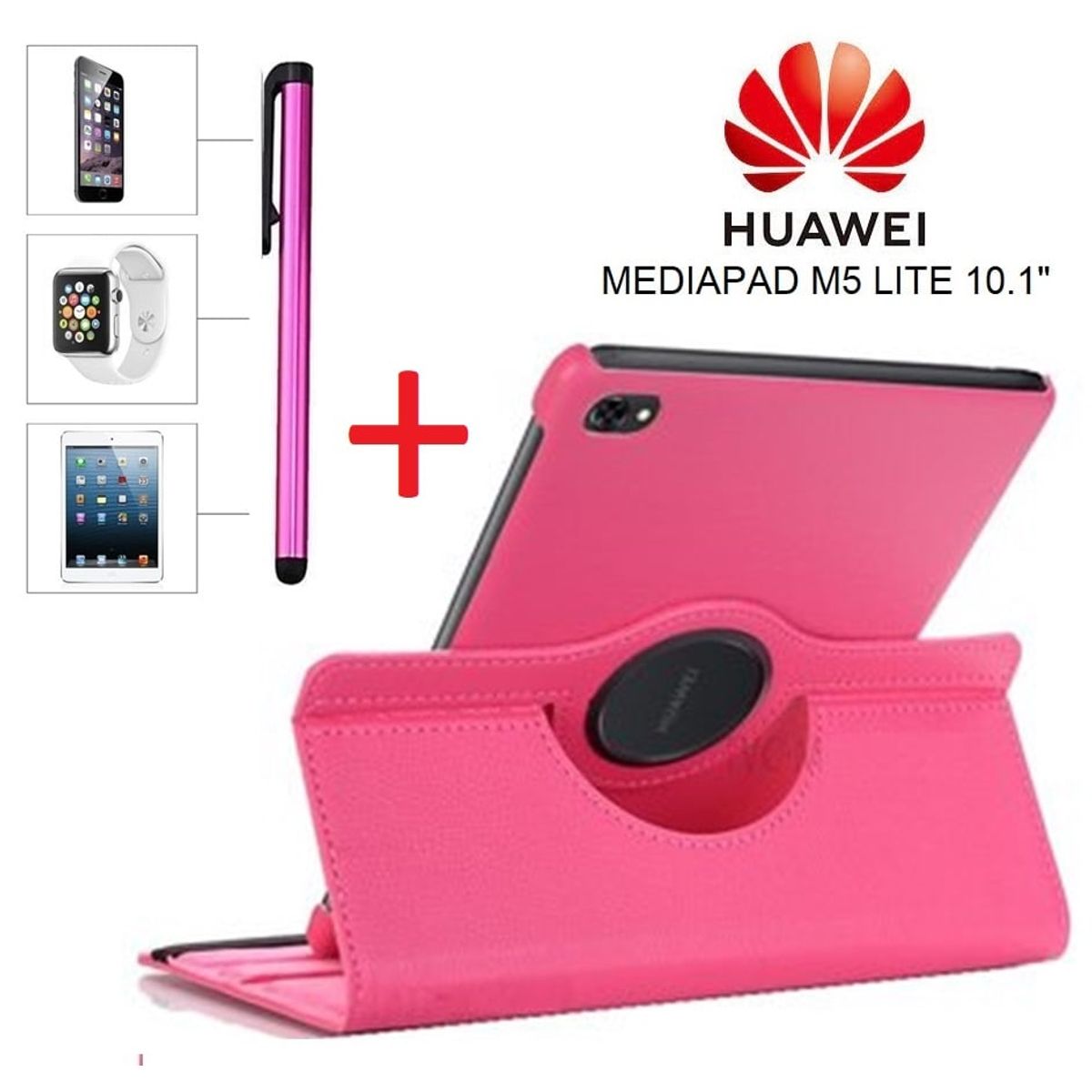 GENERICO - Funda Giratoria 360° + Lapiz Tactil para Huawei MediaPad M5 Lite 10.1.