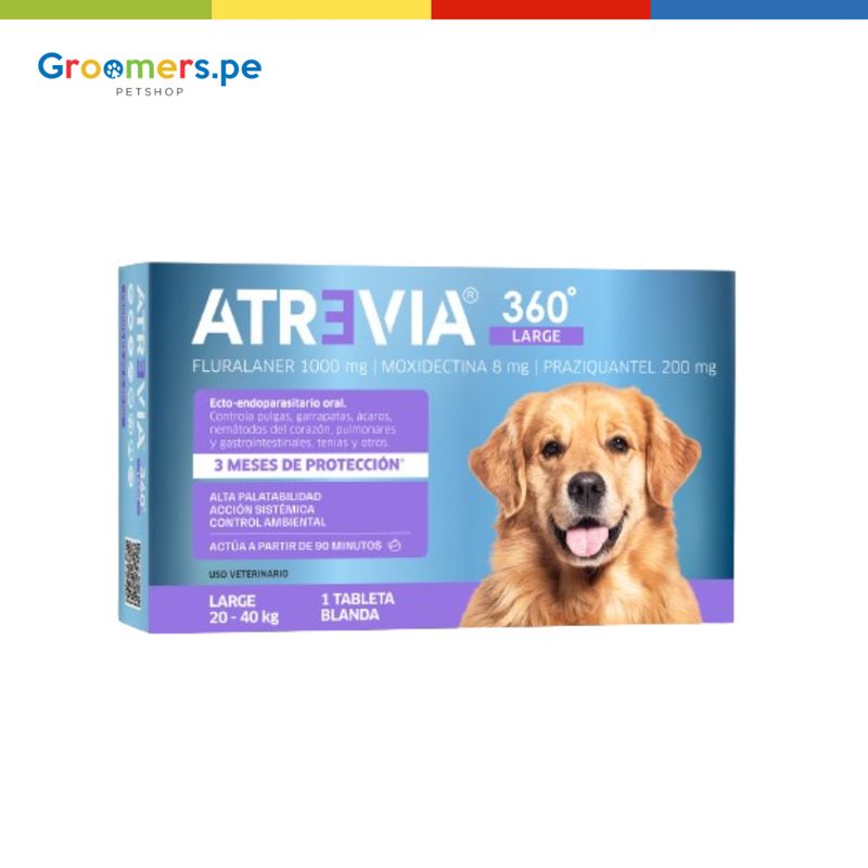 ATREVIA - Antipulgas para Perros Atrevia 360 de 20 a 40 Kg x 1 Tableta