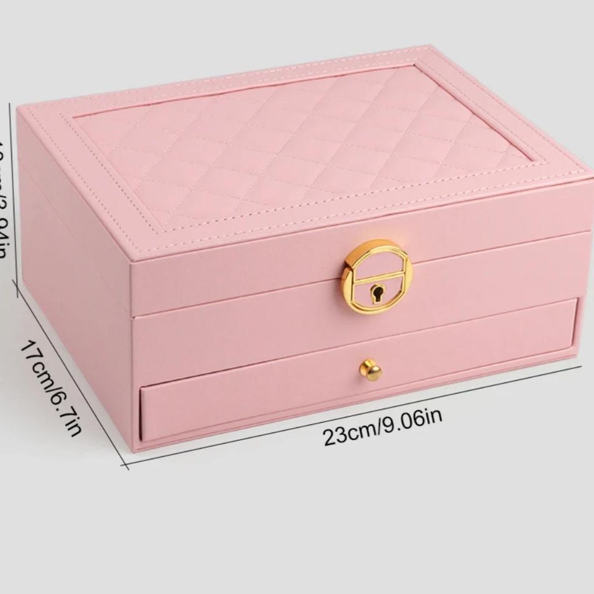 GENERICO - Joyero Caja Organizadora Portátil de 2 Compartimientos Rosado