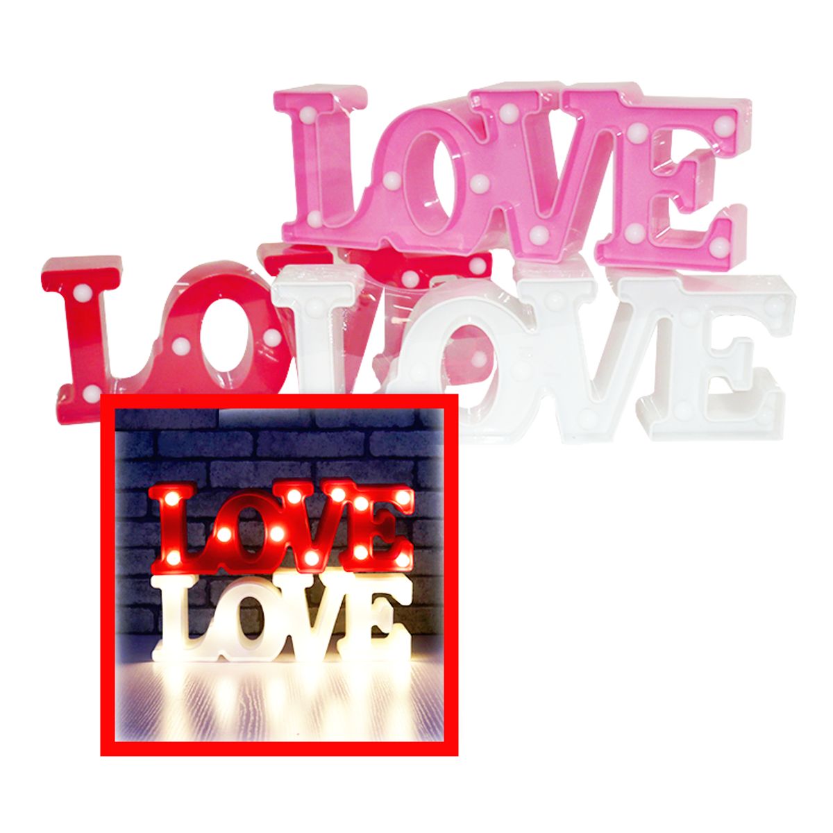 GENERICO - Lampara Led Forma De Love