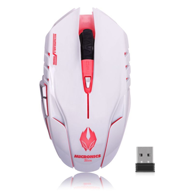 MICRONICS - MOUSE GAMER INALAMBRICO ALIEN M834WL WIFI RECARGABLE MICRONICS BLANCO
