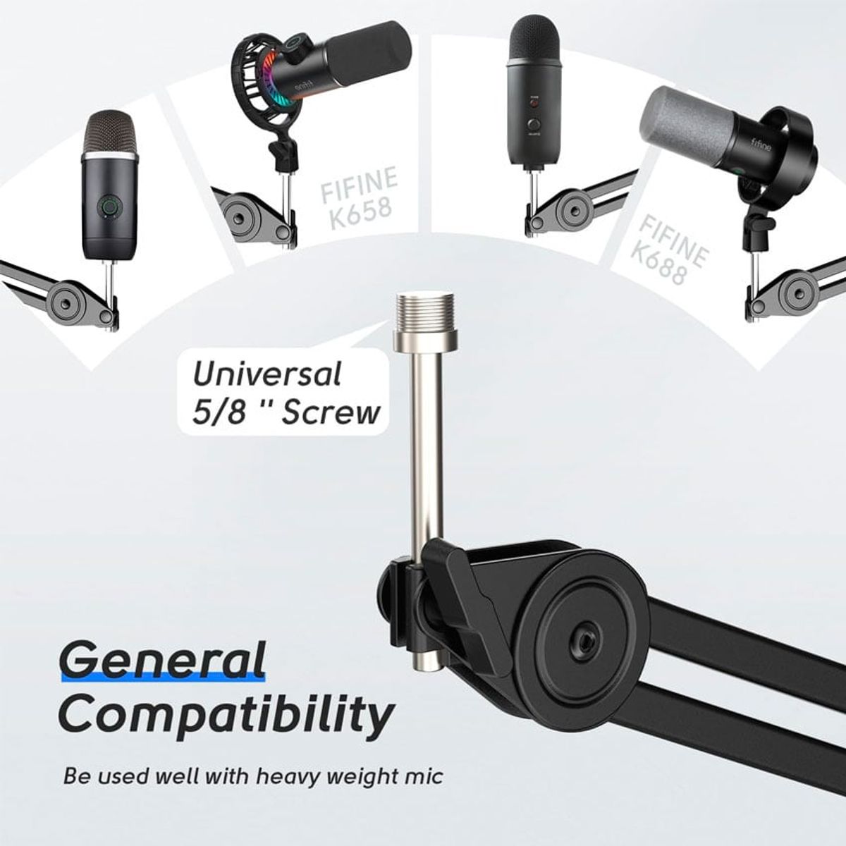 FIFINE - Brazo para Micrófono Fifine BM63 Negro