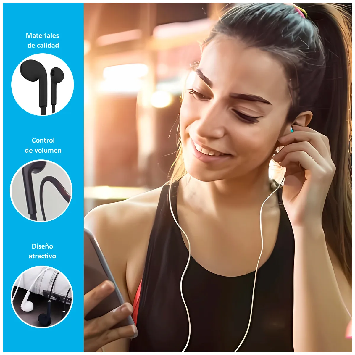 SASARU - Audífonos con Micrófono SE386A de 35mm  Verde Limón