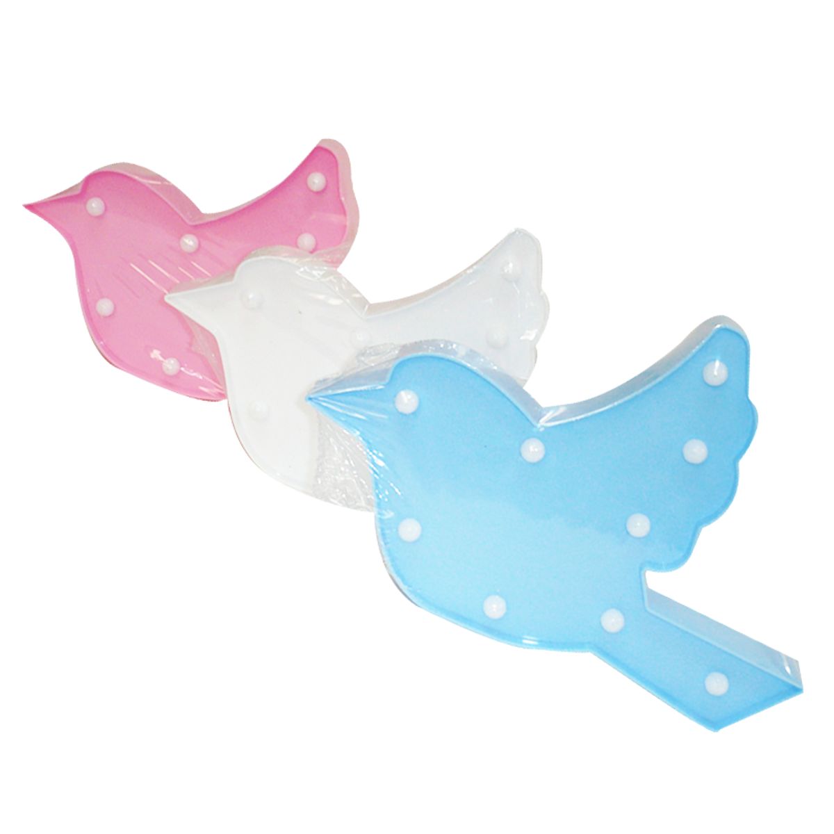 GENERICO - Lampara Led Forma De Paloma set x 3 unidades