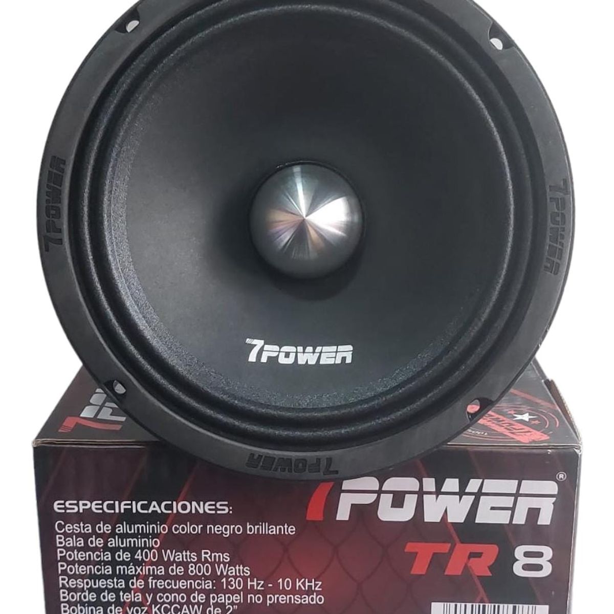 GENERICO - Parlante Medio Rango Punta Bala 8" Pulgadas 800W 400 RMS 7 Power