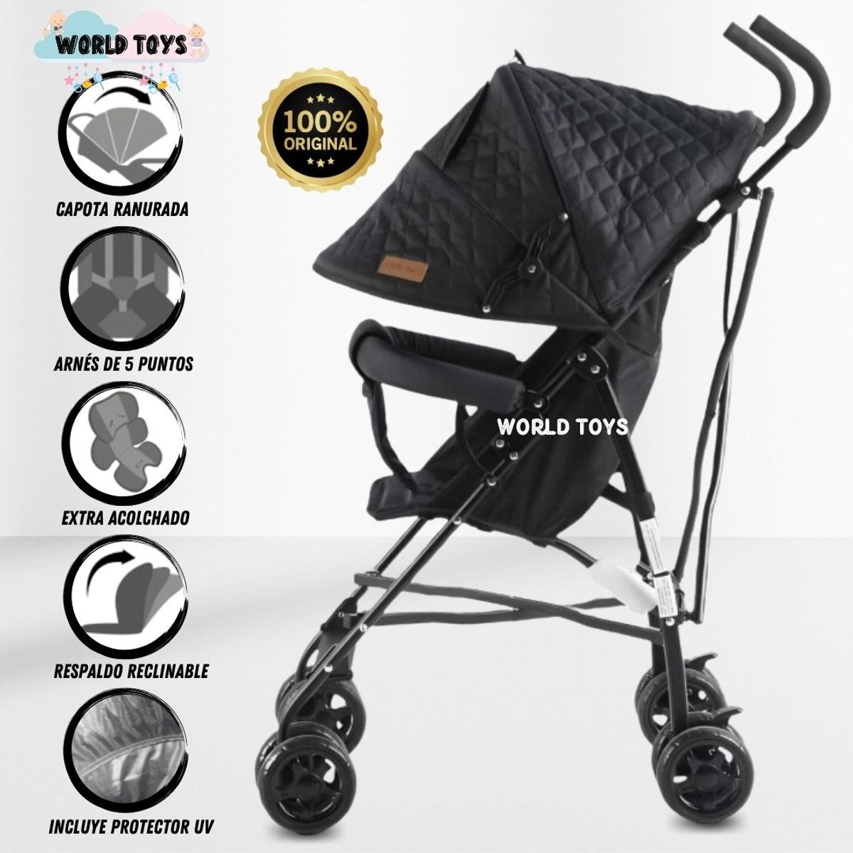 LITTLE - Coche Bastón Deportivo «AIMAR» Edición Limitada Black