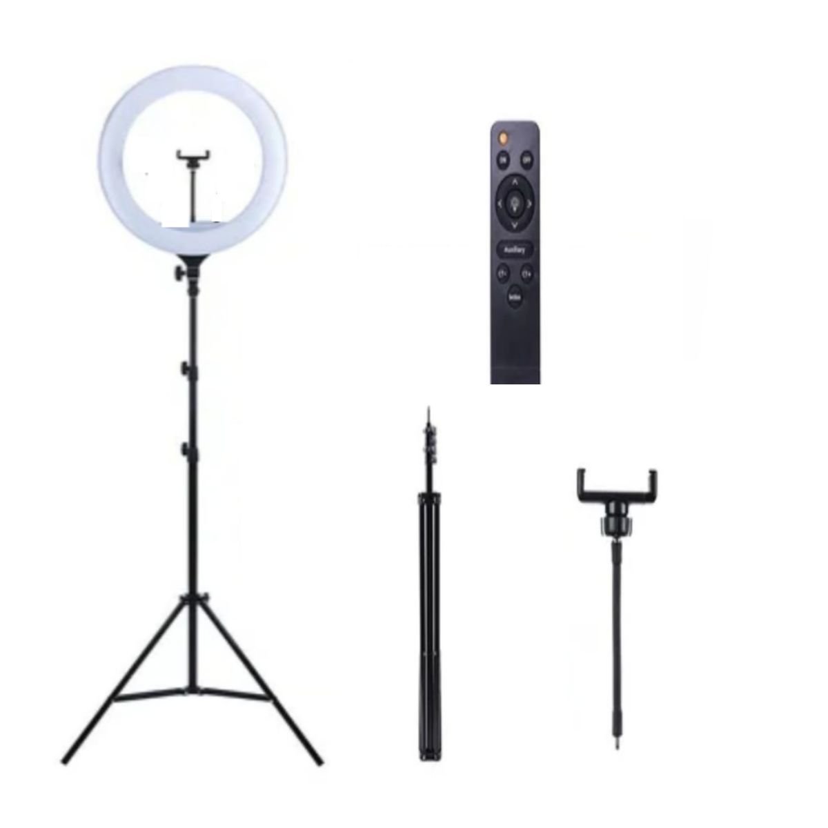 GENERICO - ARO DE LUZ DE 18 ULGADAS (46CM) +PARANTE+ CONTROL REMOTO + ESTUCHE