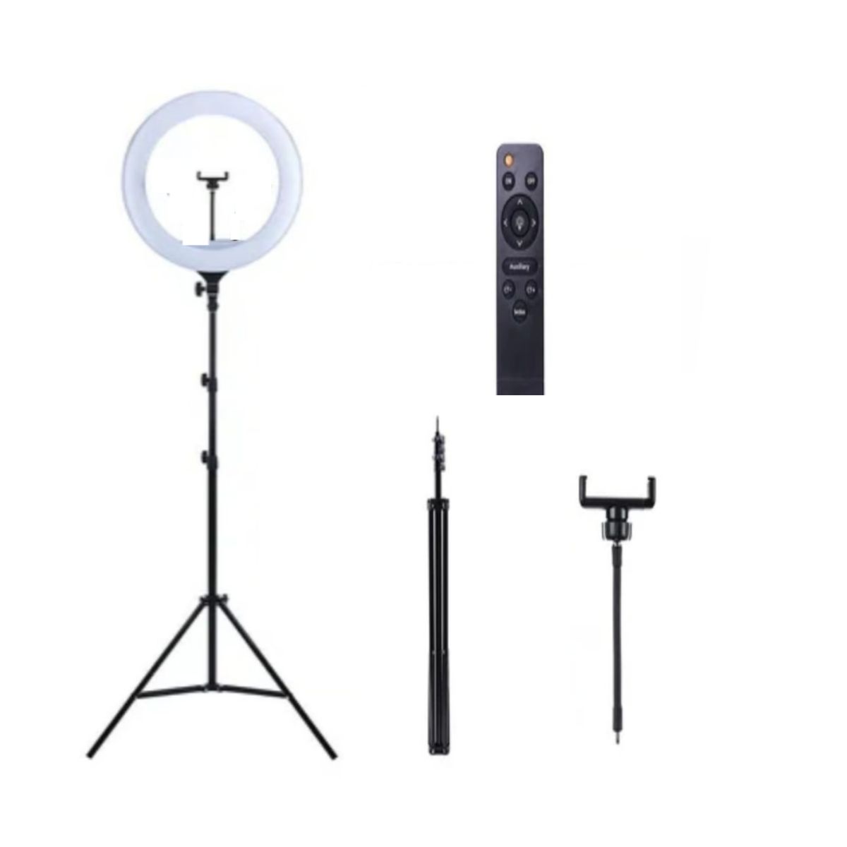 GENERICO - ARO DE LUZ DE 18 ULGADAS (46CM) +PARANTE+ CONTROL REMOTO + ESTUCHE