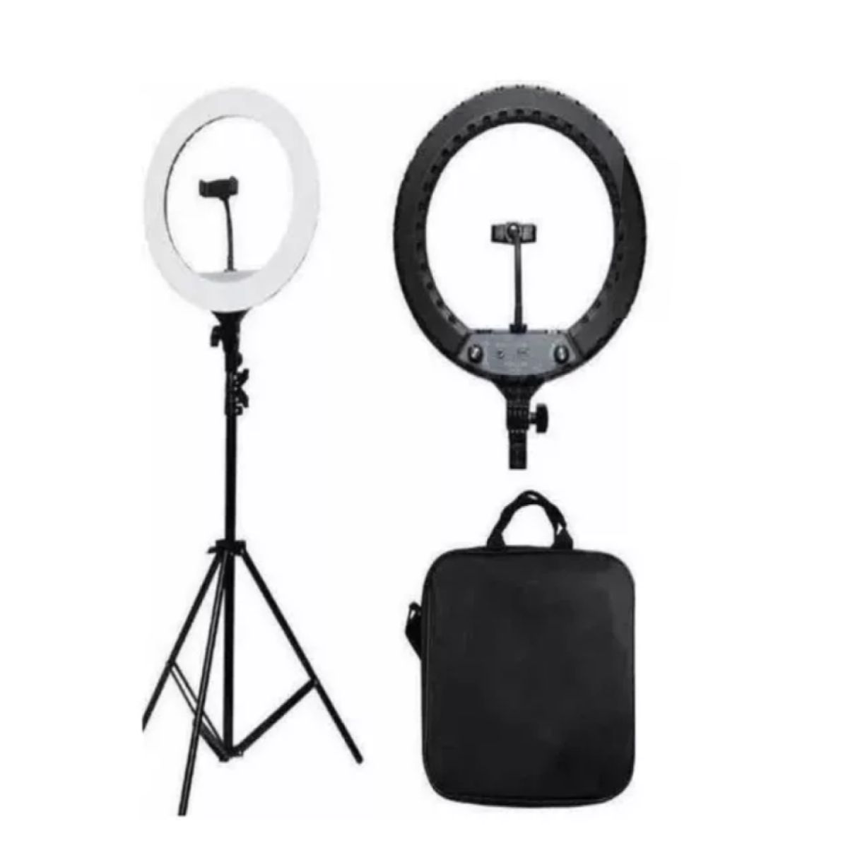 GENERICO - ARO DE LUZ DE 18 ULGADAS (46CM) +PARANTE+ CONTROL REMOTO + ESTUCHE