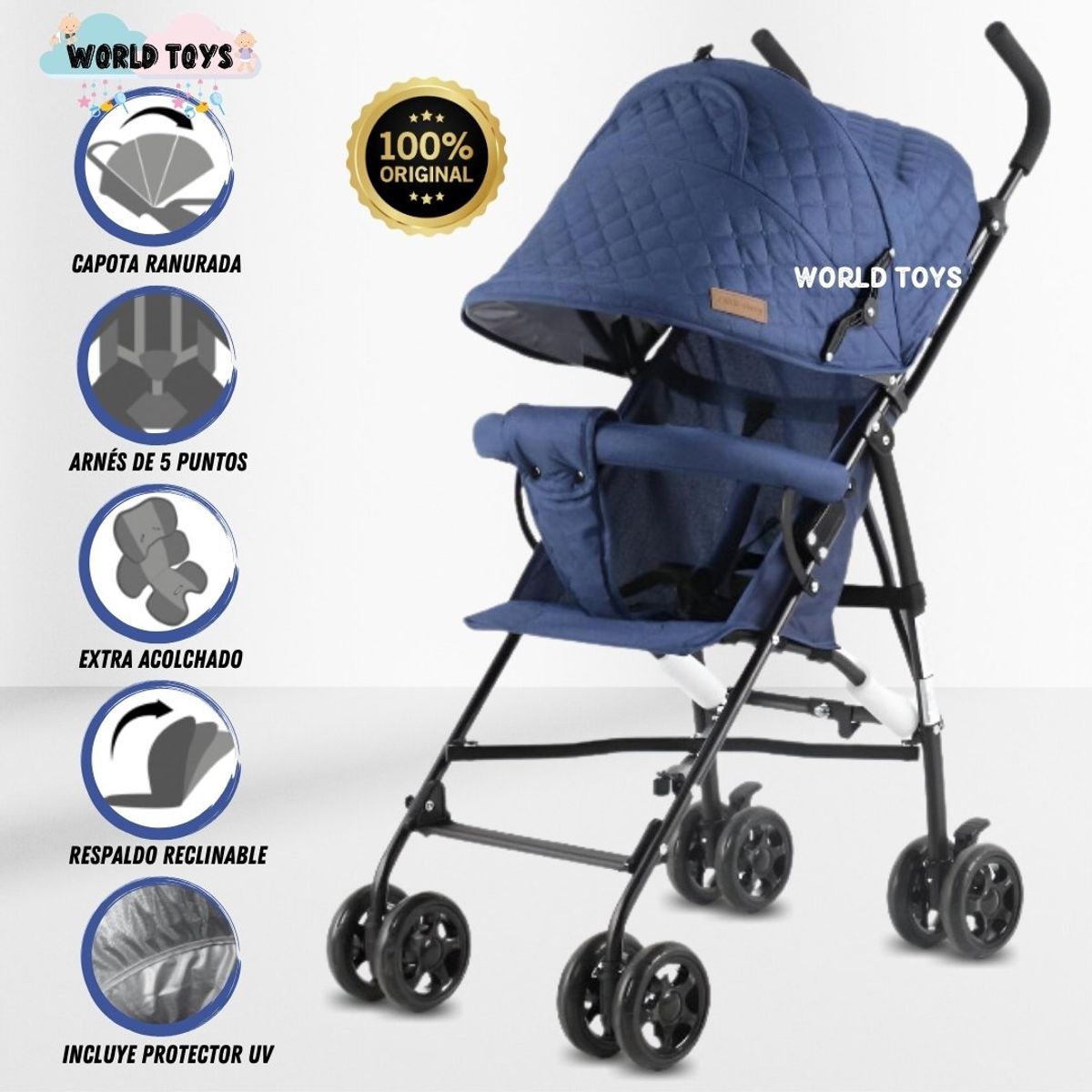 LITTLE - Coche Bastón Deportivo «AIMAR» Edición Limitada Blue