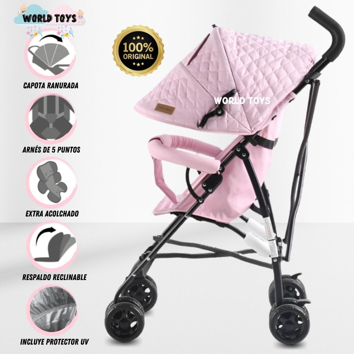 LITTLE - Coche Bastón Deportivo «AIMAR» Edición Limitada Pink