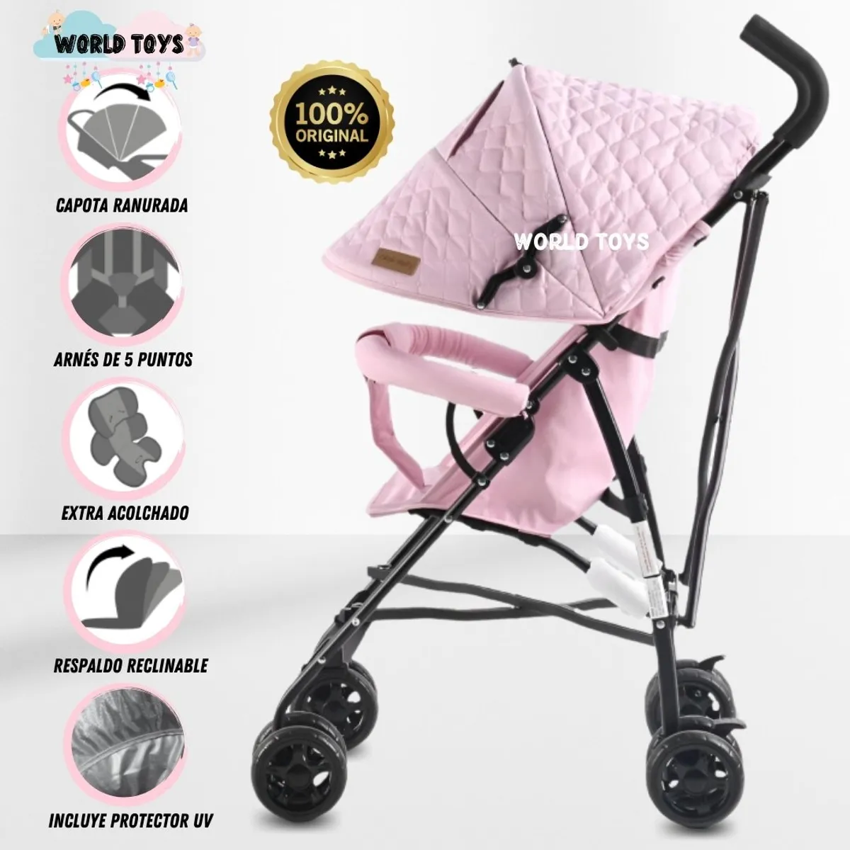 LITTLE - Coche Bastón Deportivo «AIMAR» Edición Limitada Pink