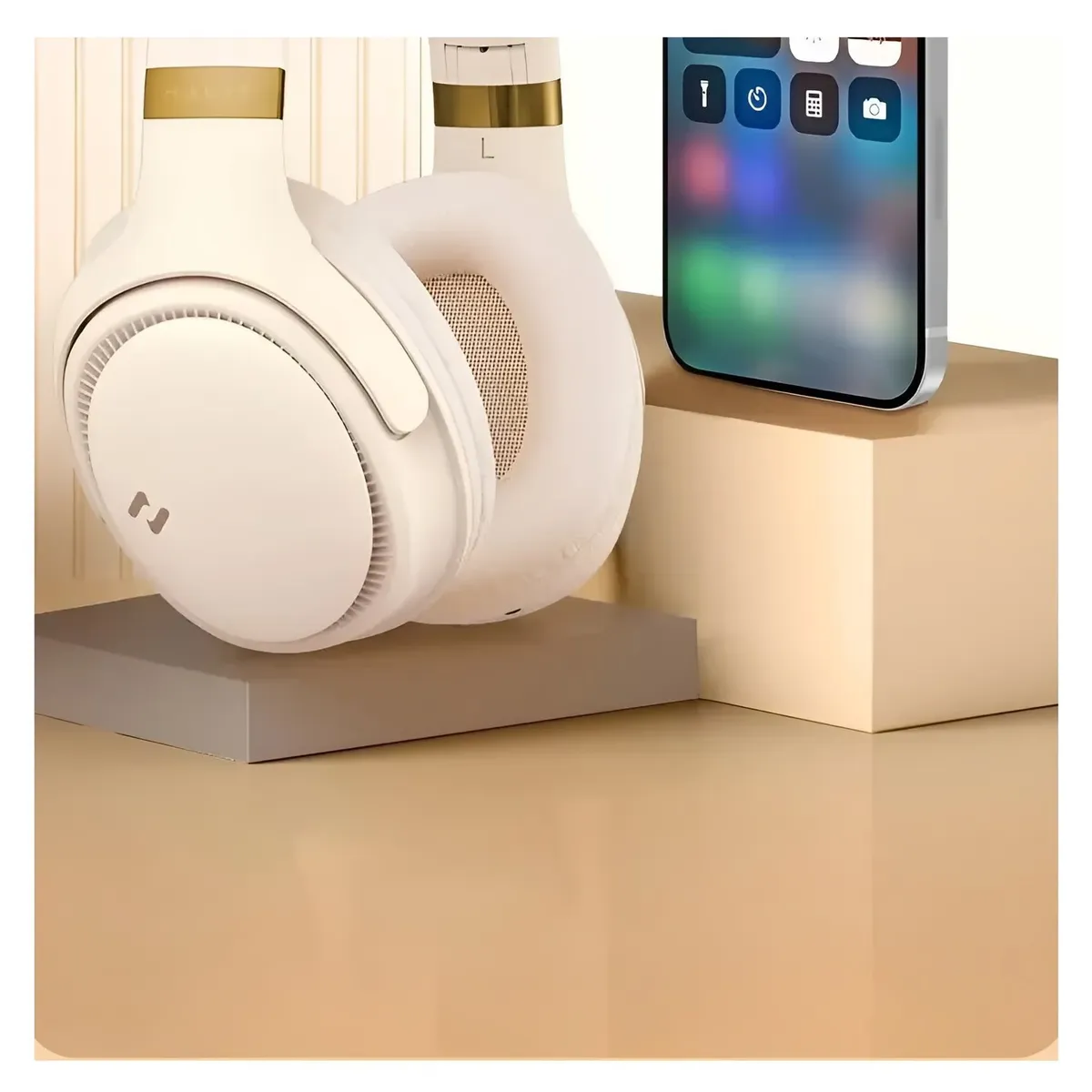 HAVIT - Audífono Inalámbrico Bluetooth Havit H630BT Multifunción FM 55H beige