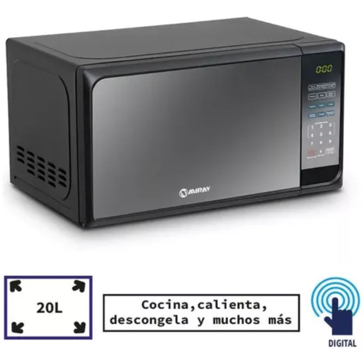 MIRAY - Horno Microondas Miray Hmm-20n 20 Litros 700 Watts