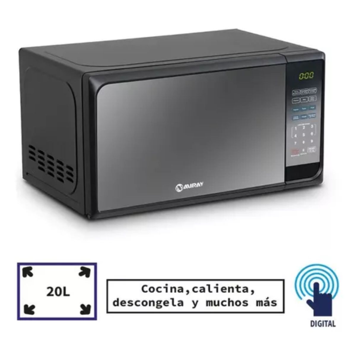 MIRAY - Horno Microondas Miray Hmm-20n 20 Litros 700 Watts