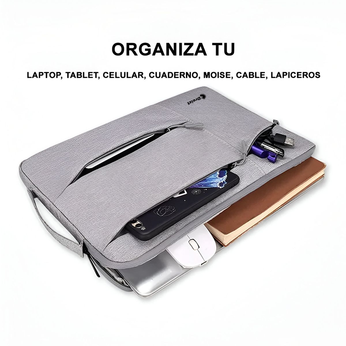 DREIZT - Funda Porta Laptop Notebook de 13.3 Pulgadas Gris