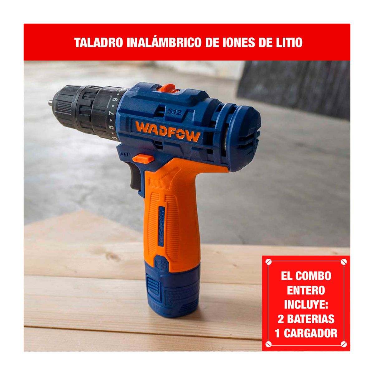 GENERICO - TALADRO ATORNILLADOR INALÁMBRICO 12V 2BAT + EXTENSOR FLEXIBLE - COMBO