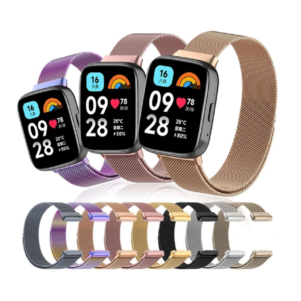 GENERICO - CORREA MILANESE PARA XIAOMI REDMI WATCH 3 - NEGRO