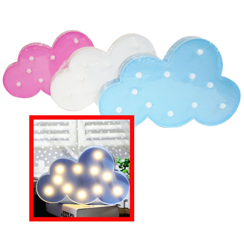 GENERICO - Lampara Led Forma De Nube set por 3 unidades