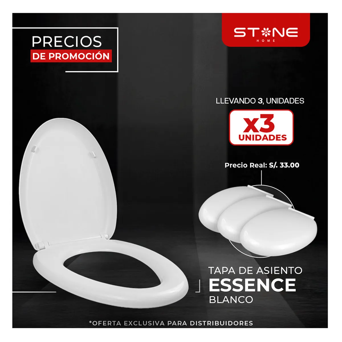 STONE - PACK DE 3 UNIDADES DE TAPA DE ASIENTO BLANCO P - INODORO ESSENCE STONE